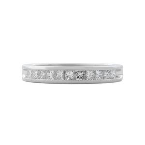 Rachel Koen Princess Cut Diamond Flat Ring Platinum 0.44 cttw Size 7